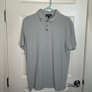 Express Men Solid Moisture-Wicking Super Soft Luxe Pique Polo LT Tall Grey